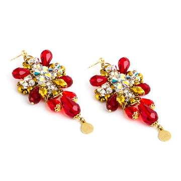 'Red Teardrops' Earrings